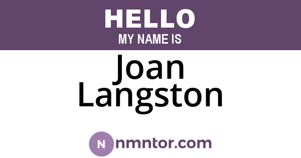 Joan Langston