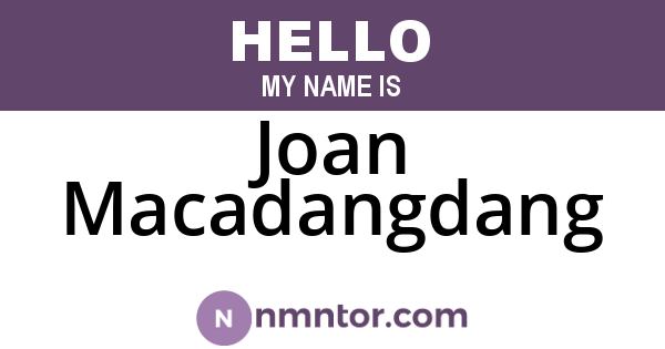 Joan Macadangdang