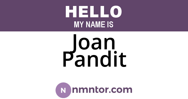Joan Pandit