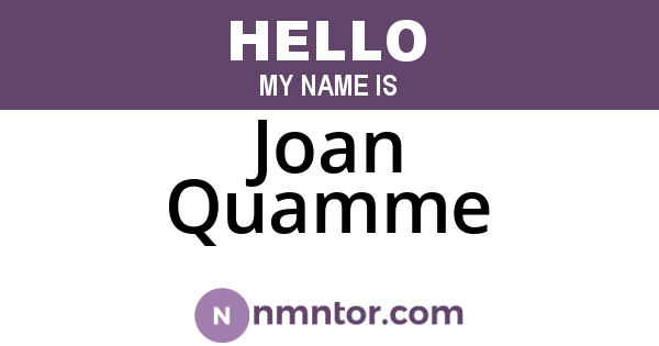 Joan Quamme