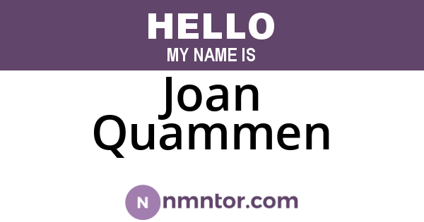 Joan Quammen