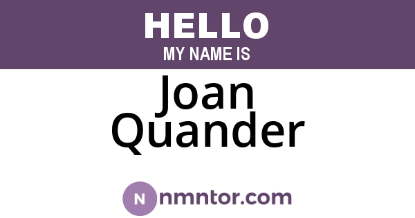 Joan Quander