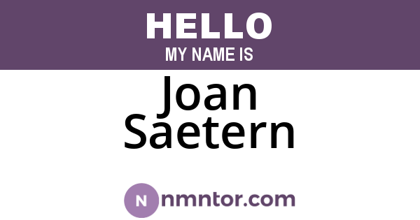 Joan Saetern