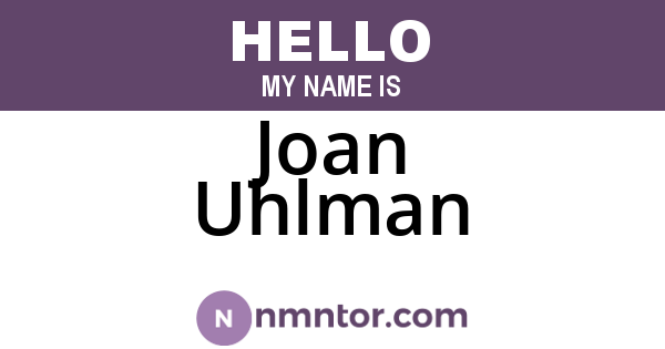 Joan Uhlman