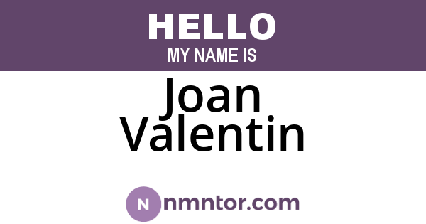 Joan Valentin