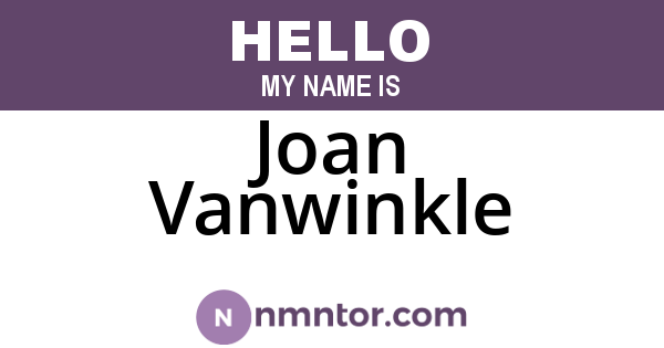 Joan Vanwinkle