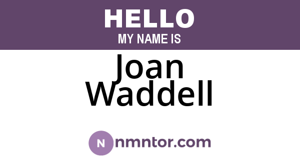 Joan Waddell