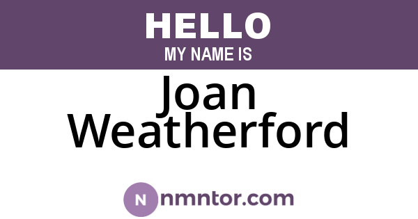 Joan Weatherford