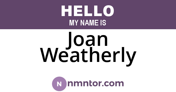 Joan Weatherly