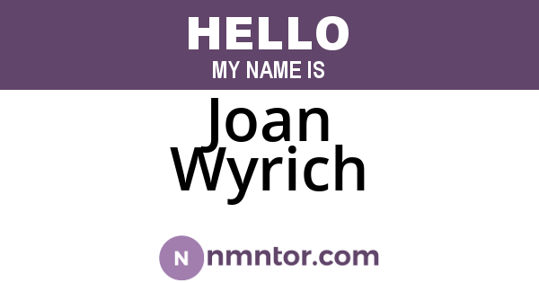 Joan Wyrich
