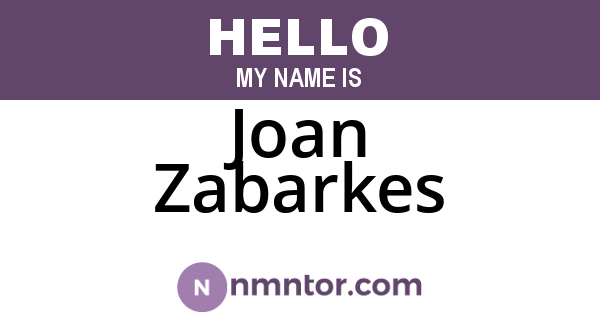 Joan Zabarkes