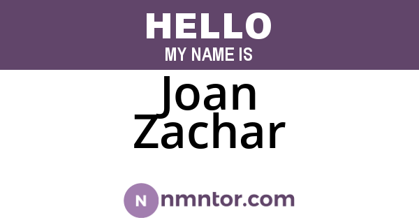 Joan Zachar
