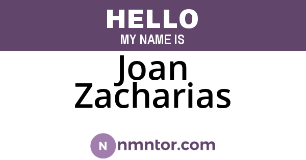 Joan Zacharias