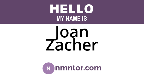 Joan Zacher
