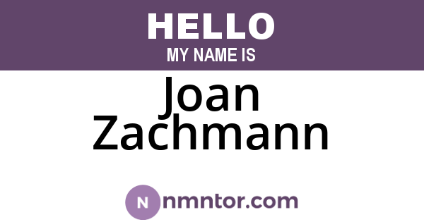 Joan Zachmann