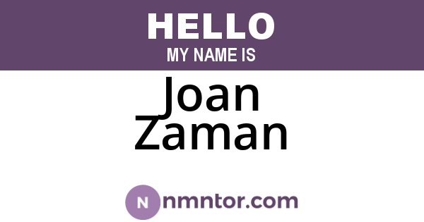 Joan Zaman