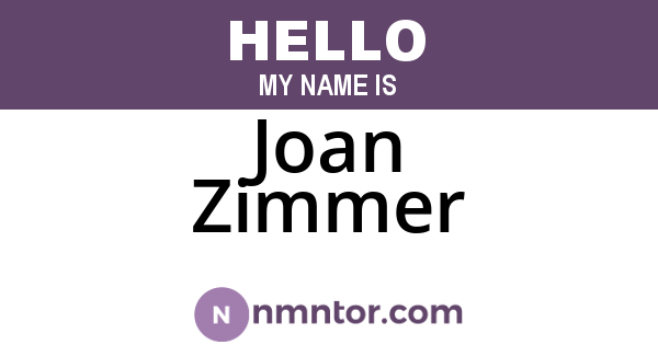 Joan Zimmer
