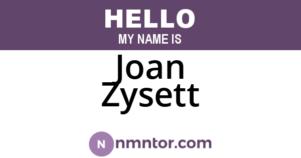 Joan Zysett