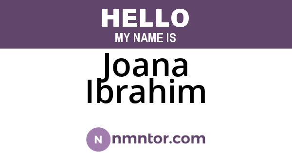 Joana Ibrahim