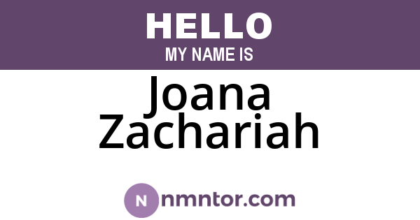 Joana Zachariah