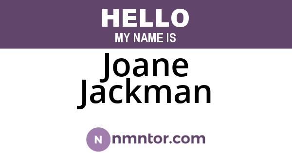 Joane Jackman