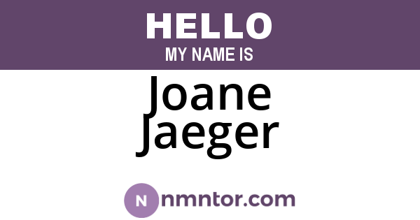 Joane Jaeger
