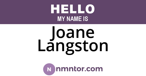 Joane Langston