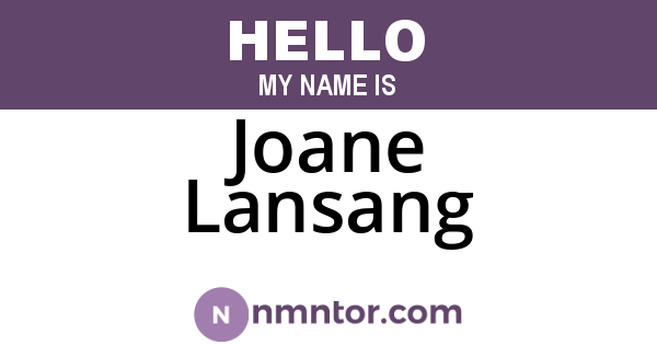 Joane Lansang