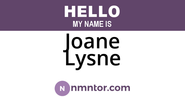 Joane Lysne