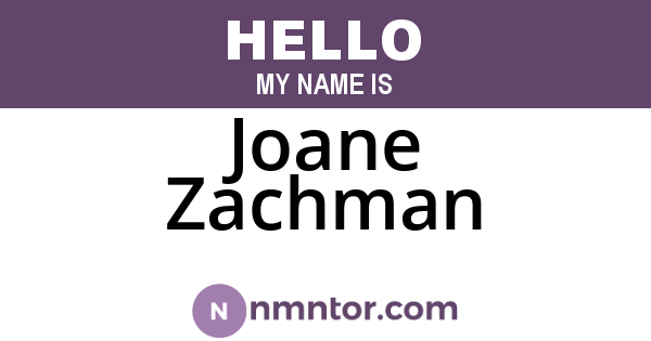 Joane Zachman