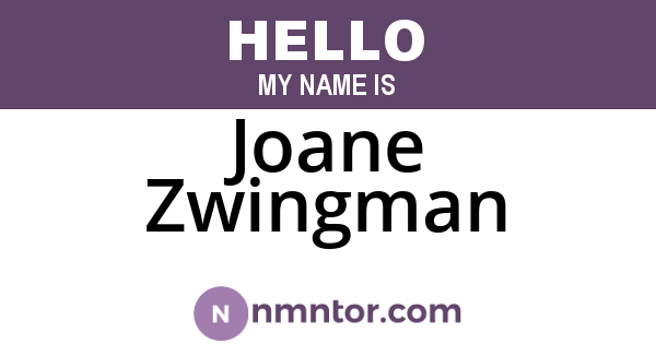 Joane Zwingman