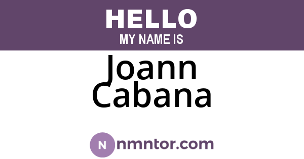 Joann Cabana