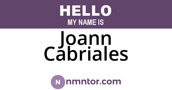 Joann Cabriales