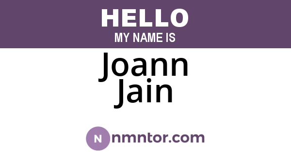 Joann Jain