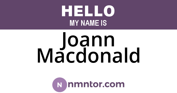 Joann Macdonald