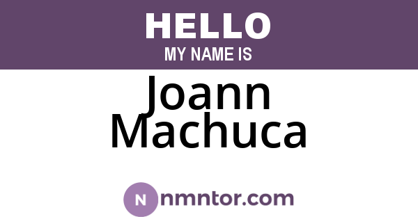 Joann Machuca