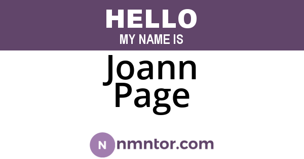 Joann Page