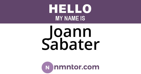 Joann Sabater
