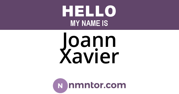 Joann Xavier