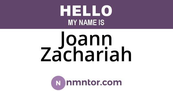 Joann Zachariah