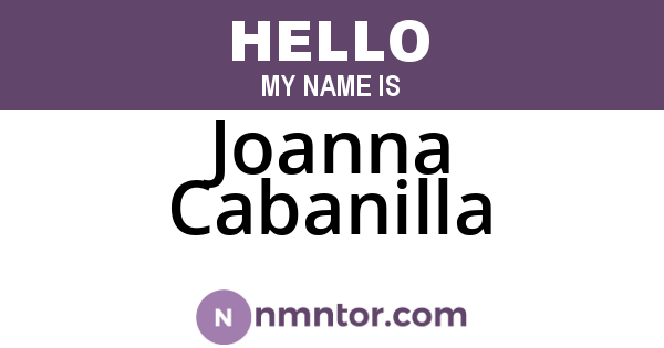 Joanna Cabanilla