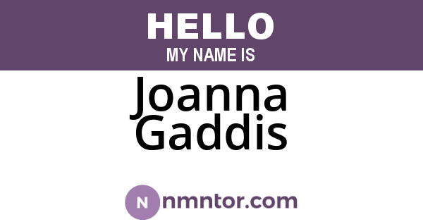 Joanna Gaddis