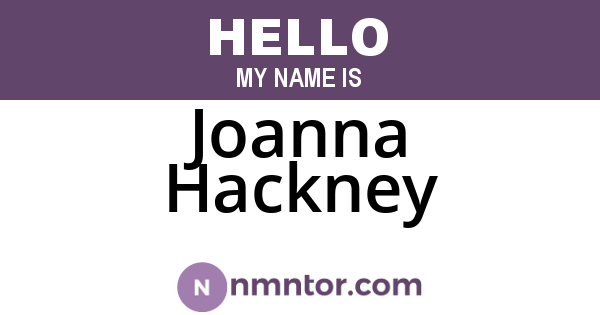 Joanna Hackney