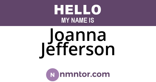 Joanna Jefferson