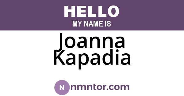 Joanna Kapadia