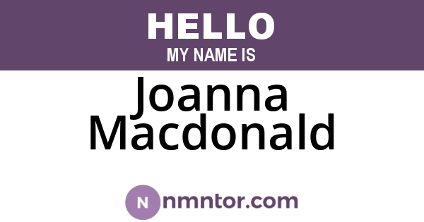 Joanna Macdonald