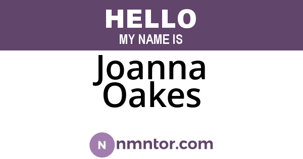 Joanna Oakes