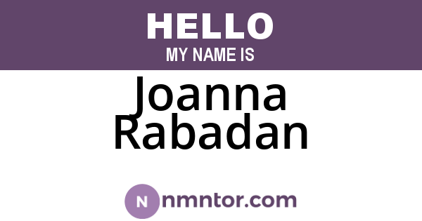 Joanna Rabadan