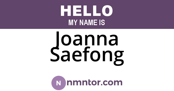 Joanna Saefong