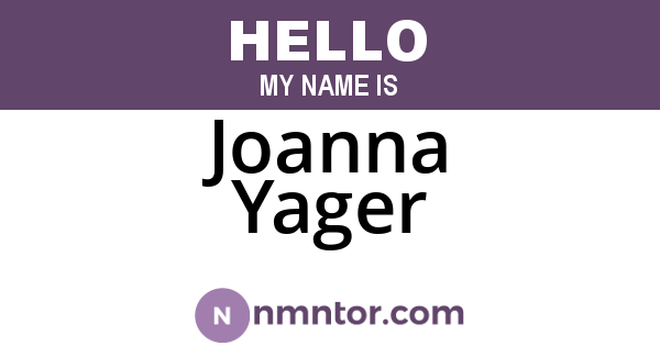 Joanna Yager